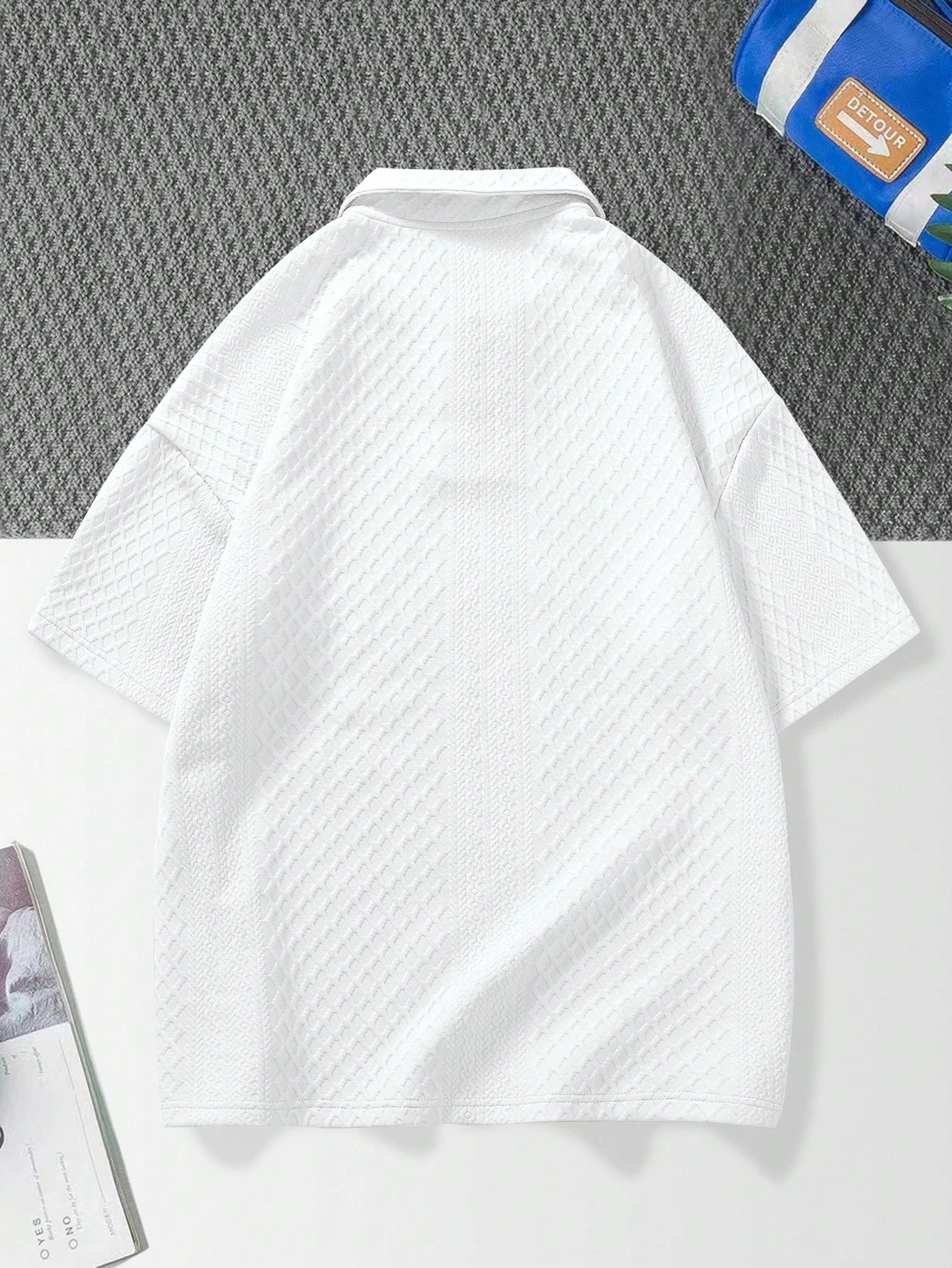 Manfinity Hypemode Homens Sólido Ombro Caído Camiseta Polo