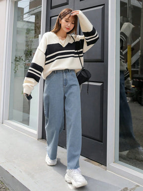 DAZY Calça Jeans Casual Com Cintura Elástica E Perna Reta