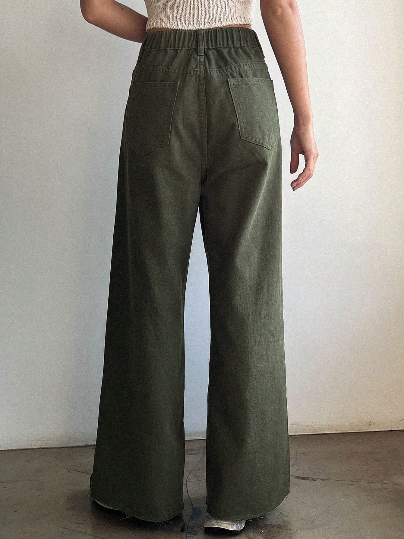 DAZY Calça Jeans De Perna Larga Com Detalhe De Bolso