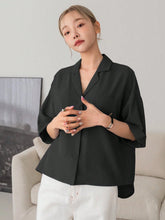 DAZY Botão Frontal Ombro Caído Camiseta