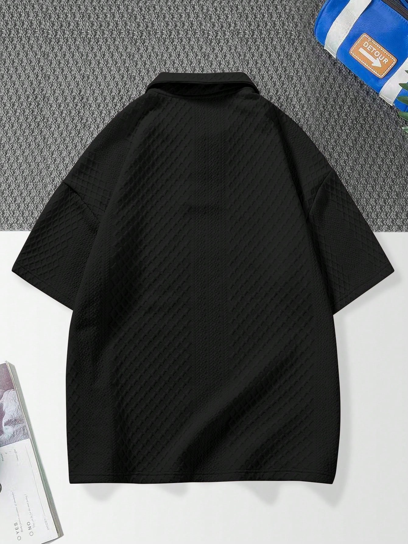 Manfinity Hypemode Homens Sólido Ombro Caído Camiseta Polo