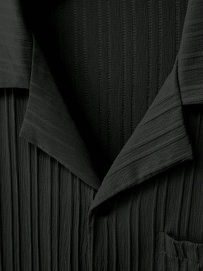 Manfinity Homme Homens Sólido Abotoar Camiseta & Cintura Com Cordão Shorts