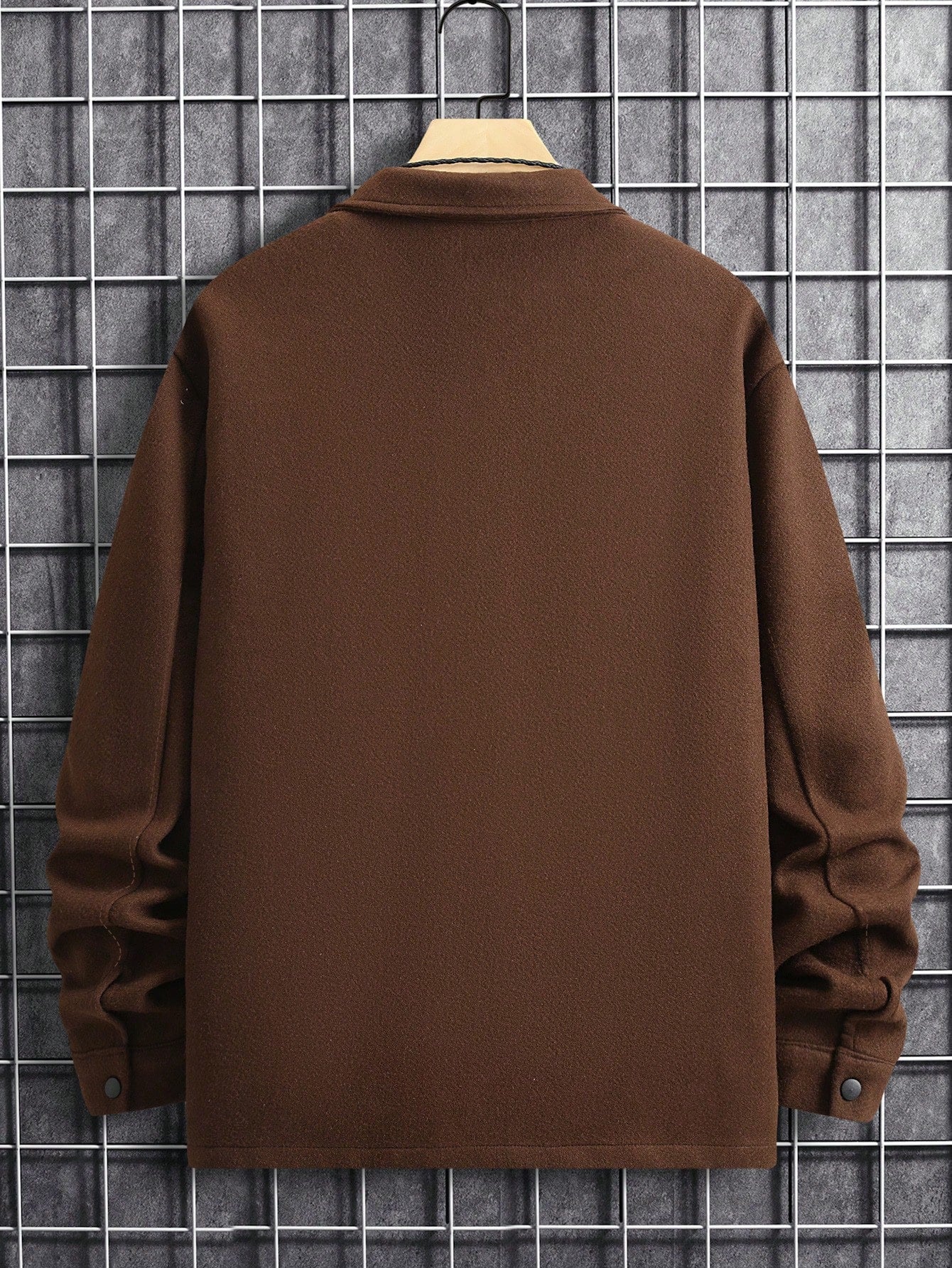 Manfinity Homme Sobretudo com Botões e Bolso com Aba, Outono Inverno