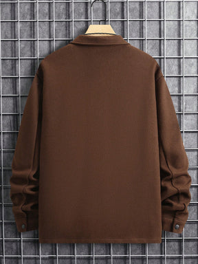 Manfinity Homme Sobretudo com Botões e Bolso com Aba, Outono Inverno