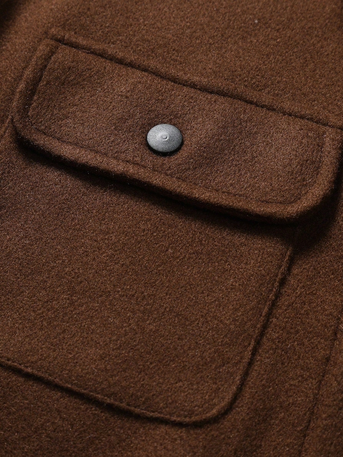 Manfinity Homme Sobretudo com Botões e Bolso com Aba, Outono Inverno