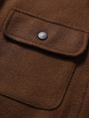 Manfinity Homme Sobretudo com Botões e Bolso com Aba, Outono Inverno