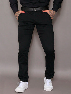 Calça Masculina em Sarja com Elastano Estilo Alfaiataria Esporte Fino Elegante com Bolsos Alta Durabilidade