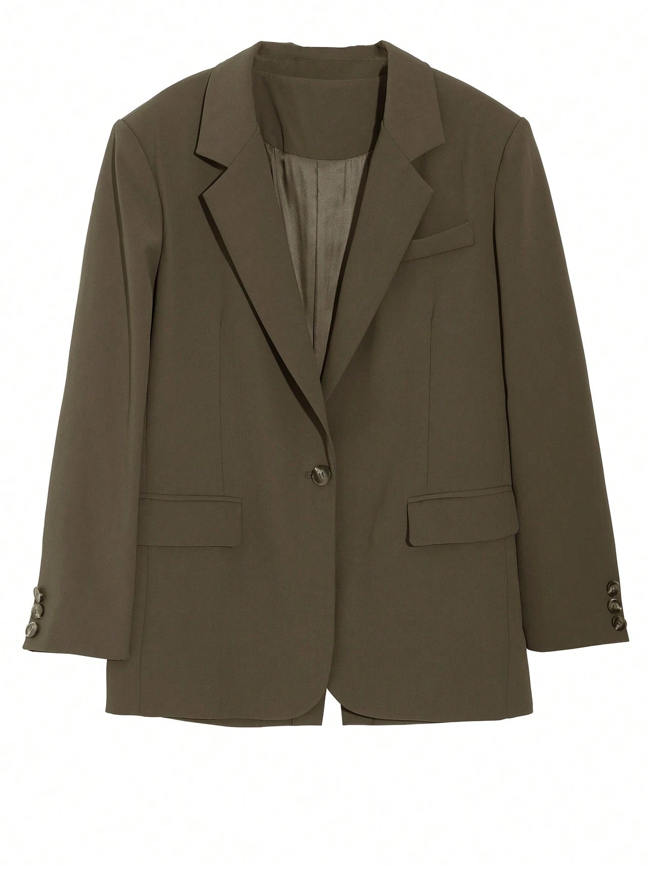 DAZY 1 Peça Blazer Casual Masculino de Ajuste Solto e Cor Sólida, Roupas de Outono