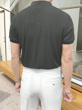 Manfinity Homme Camisa Polo Casual/Executiva de Manga Curta e Cor Sólida para Homens