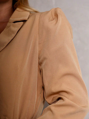 SHEIN ALIKA EMILI Vestido Blazer Manga Bufante Traspassado Com Cinto