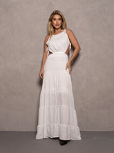 Roupas Femininas/ Vestido / longo / vazado / lateral / decotado/ camadas / alcinha EM9180-31