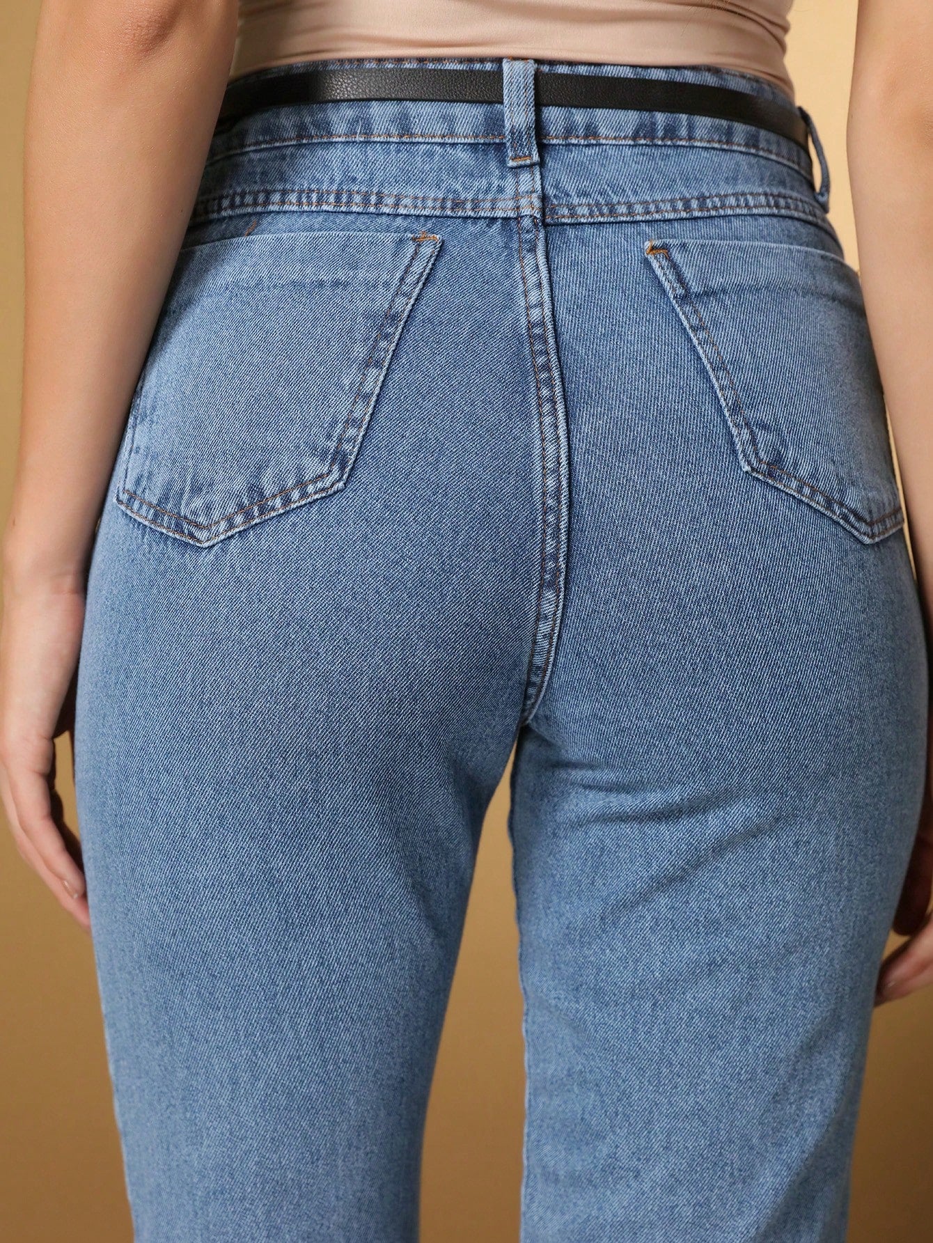 Calça Jeans Mom Feminina Marmorizada Tecido Grosso Premium