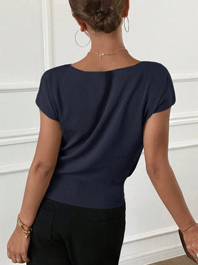 Top Riviera em Malha Fina com Ombros à Mostra