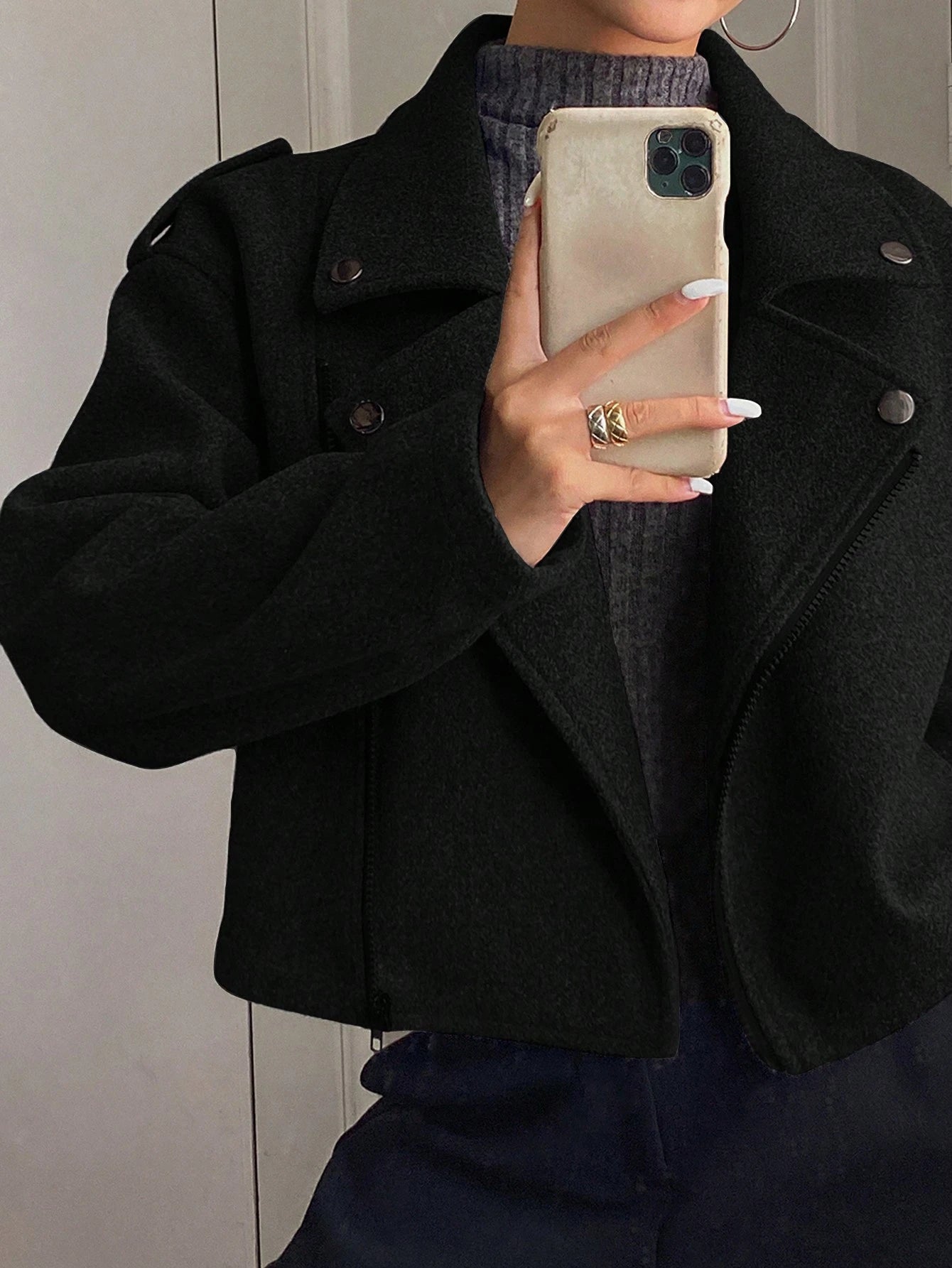 Casaco Feminino Solto Estilo Corta-Vento