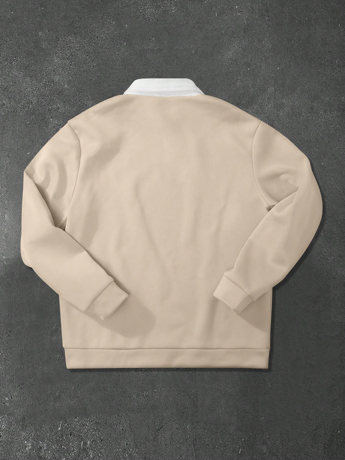 Manfinity Hypemode Moletom Masculino de Ajuste Folgado com Gola Polo em Contraste de Manga Longa, Outono/Inverno