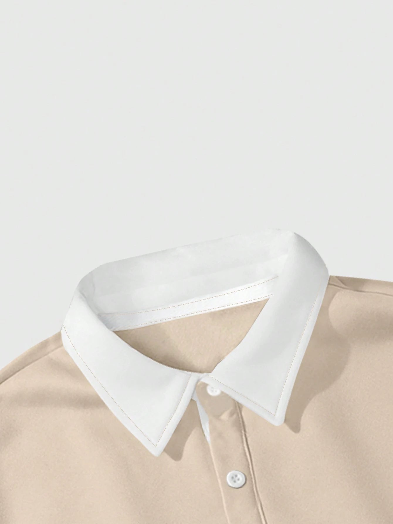 Manfinity Hypemode Moletom Masculino de Ajuste Folgado com Gola Polo em Contraste de Manga Longa, Outono/Inverno