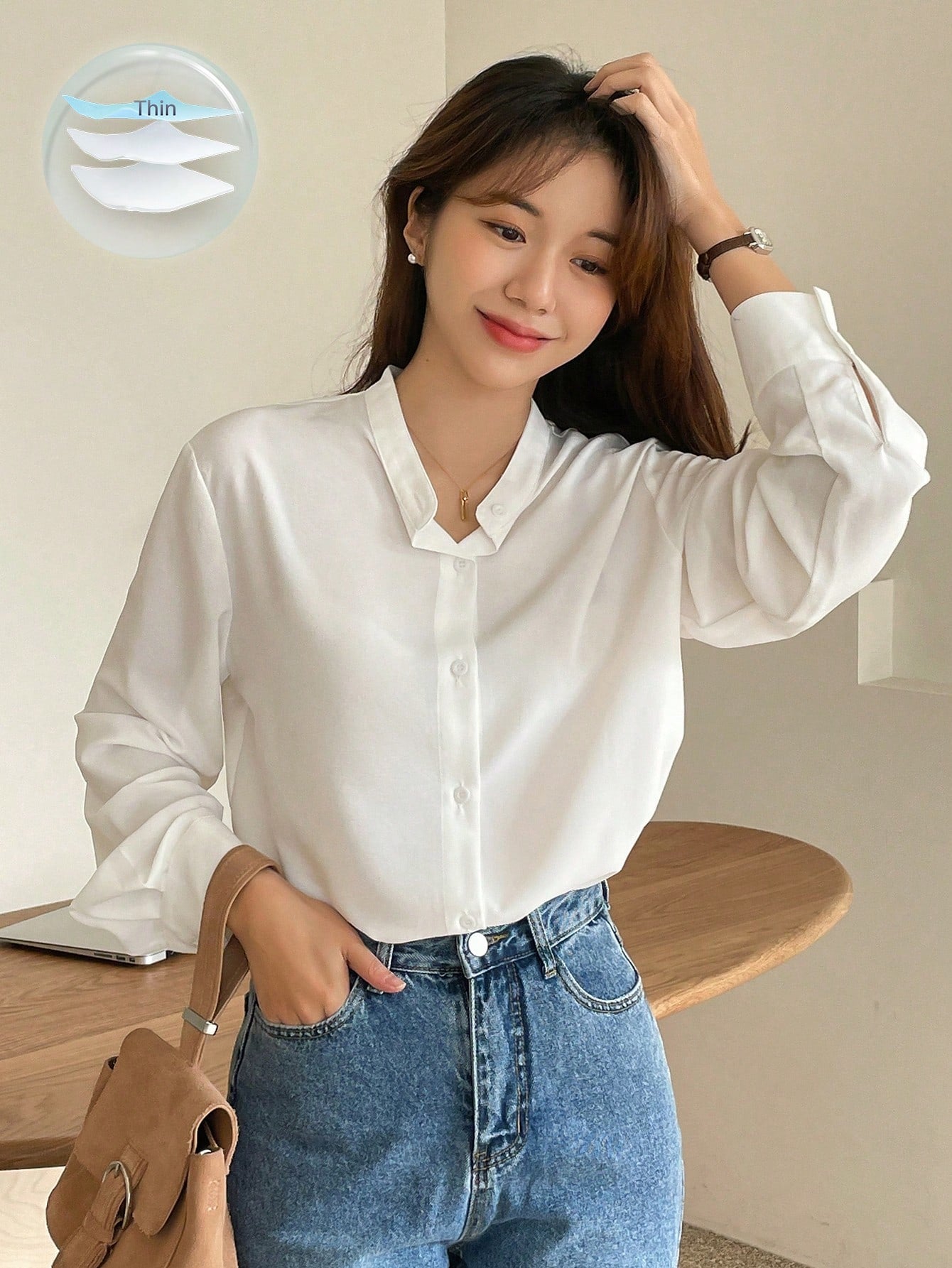 Top de Manga Longa com Botões