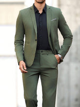 Manfinity Bizformal 2 peças Terno Homem Jaqueta de Gola de Lapela Mangas Longas e Calça Moteada