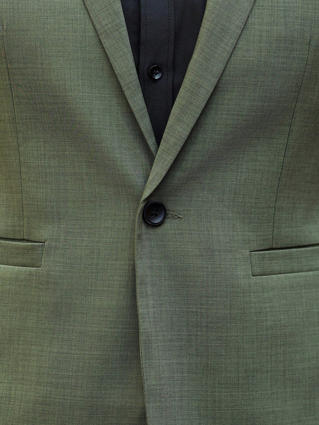 Manfinity Bizformal 2 peças Terno Homem Jaqueta de Gola de Lapela Mangas Longas e Calça Moteada