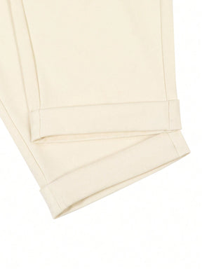 Manfinity Bizformal Calças Casuais de Perna Reta Masculinas Bizformal Manfinity, Calças Versáteis de Estilo Britânico Retrô, Presentes de Namorado, Dia dos Namorados Masculino, Calças Brancas Masculinas