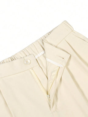 Manfinity Bizformal Calças Casuais de Perna Reta Masculinas Bizformal Manfinity, Calças Versáteis de Estilo Britânico Retrô, Presentes de Namorado, Dia dos Namorados Masculino, Calças Brancas Masculinas