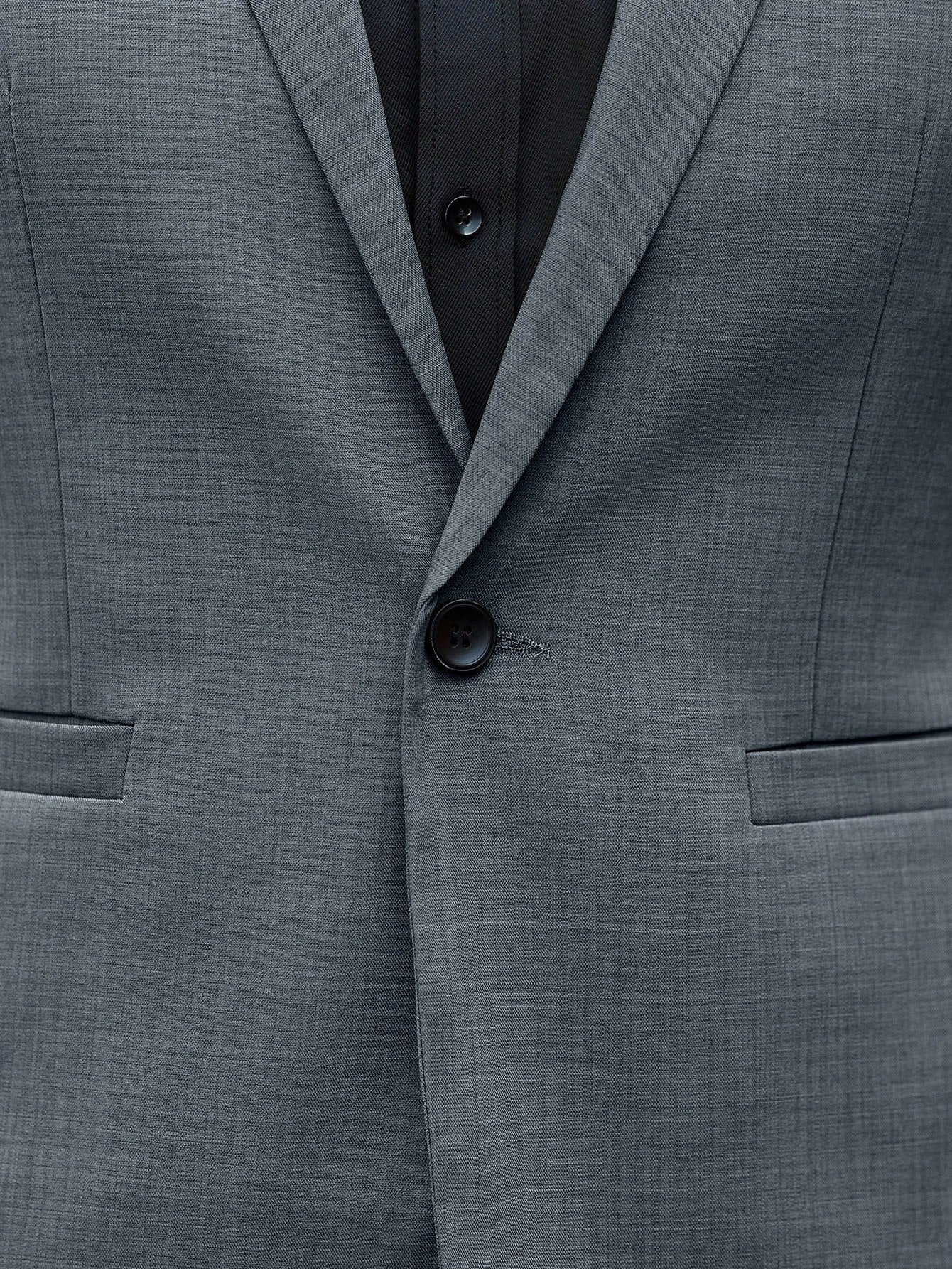 Manfinity Bizformal 2 peças Terno Homem Jaqueta de Gola de Lapela Mangas Longas e Calça Moteada