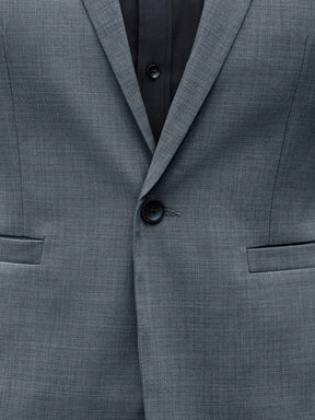 Manfinity Bizformal 2 peças Terno Homem Jaqueta de Gola de Lapela Mangas Longas e Calça Moteada