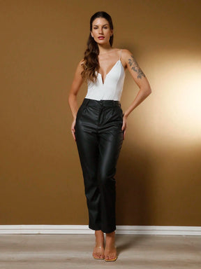 Calças couro femininas/calça alfaiataria/ calça básica / calça elegante/ calça skinny/ calça blogueira/calça da moda