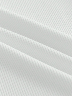 HIMLAND Camisa Polo de Malha Canelada com Zíper Parcial, Old Money