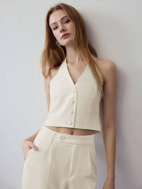 Top Marlowe Halter com Fechamento Elegante