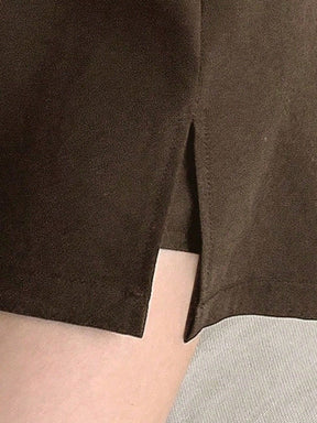 Livesso Saia-Shorts Fenda Lateral Sólida Casual Feminina para Verão