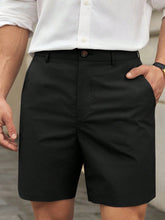 HIMLAND Shorts Casuais Confortáveis e da Moda Masculinas, Versáteis para Ir e Vir, Shorts Pretas Sociais Masculinas, Shorts Pretas Masculinas, Shorts Masculinas, Old Money