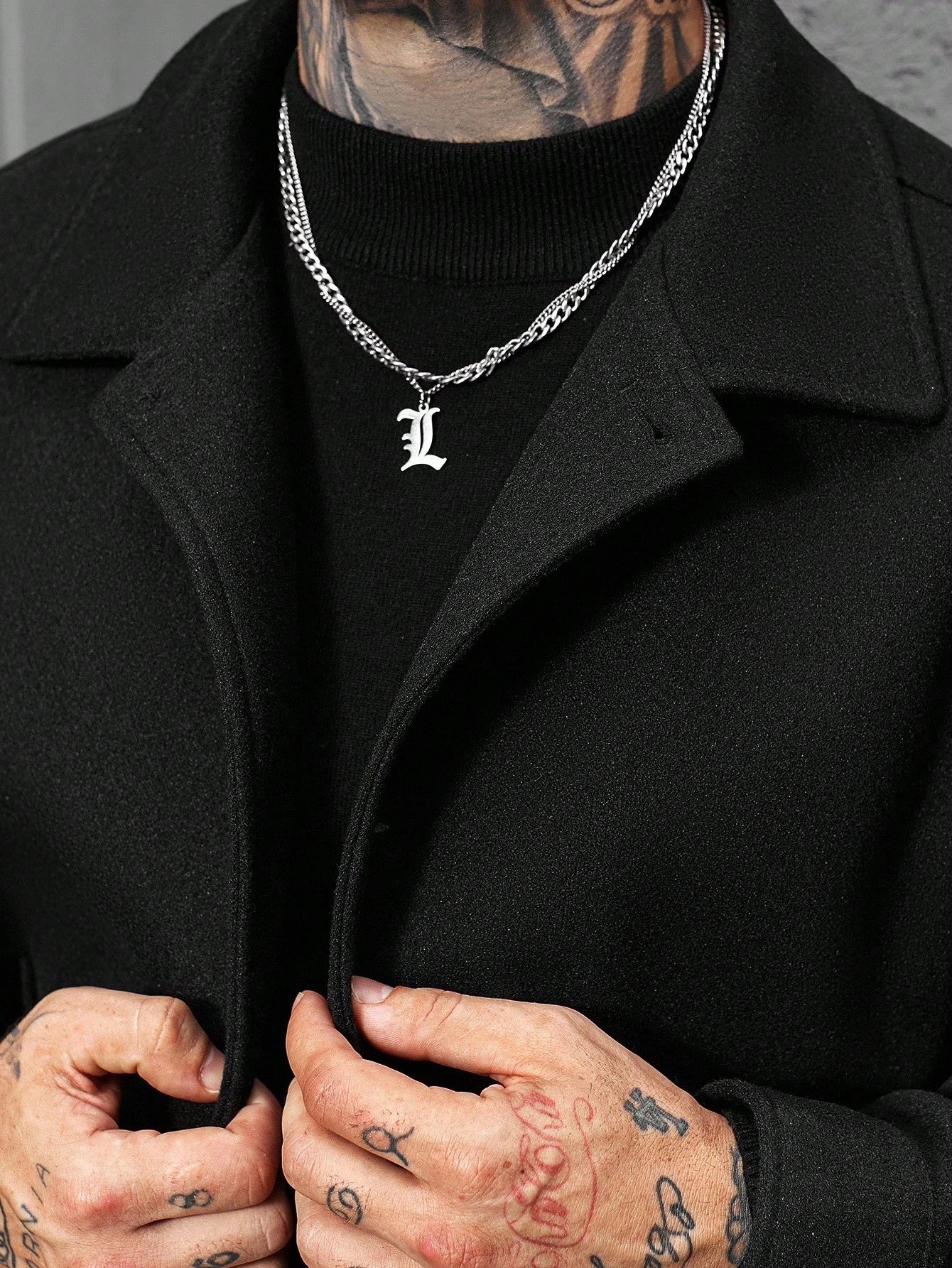 Manfinity Homme Jaqueta Casual Masculina de Manga Longa com Botões, Mistura de Lã, Outono/Inverno