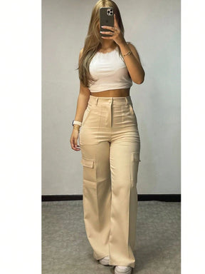 CALÇA ALFAIATARIA CARGO/ CALÇA CARGO/ CARGO PANTS/ CALÇA DESPONJADA/ MODA BLOGUEIRA/ CALÇAS 2025/ CALÇA COM BOLSO