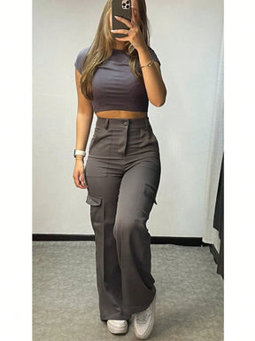 CALÇA ALFAIATARIA CARGO/ CALÇA CARGO/ CARGO PANTS/ CALÇA DESPONJADA/ MODA BLOGUEIRA/ CALÇAS 2025/ CALÇA COM BOLSO