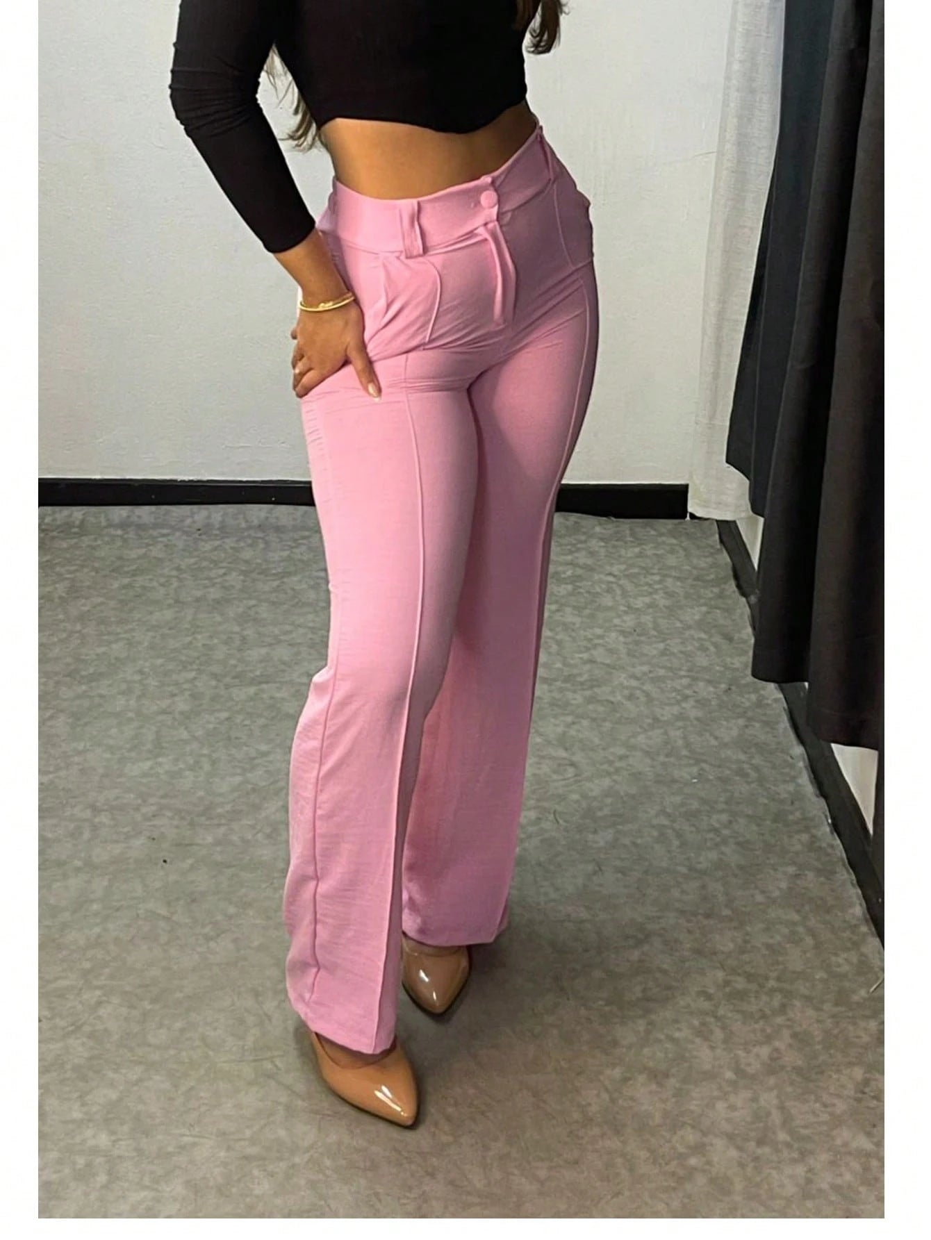 CALÇA PANTALONA NO TECIDO DUNA