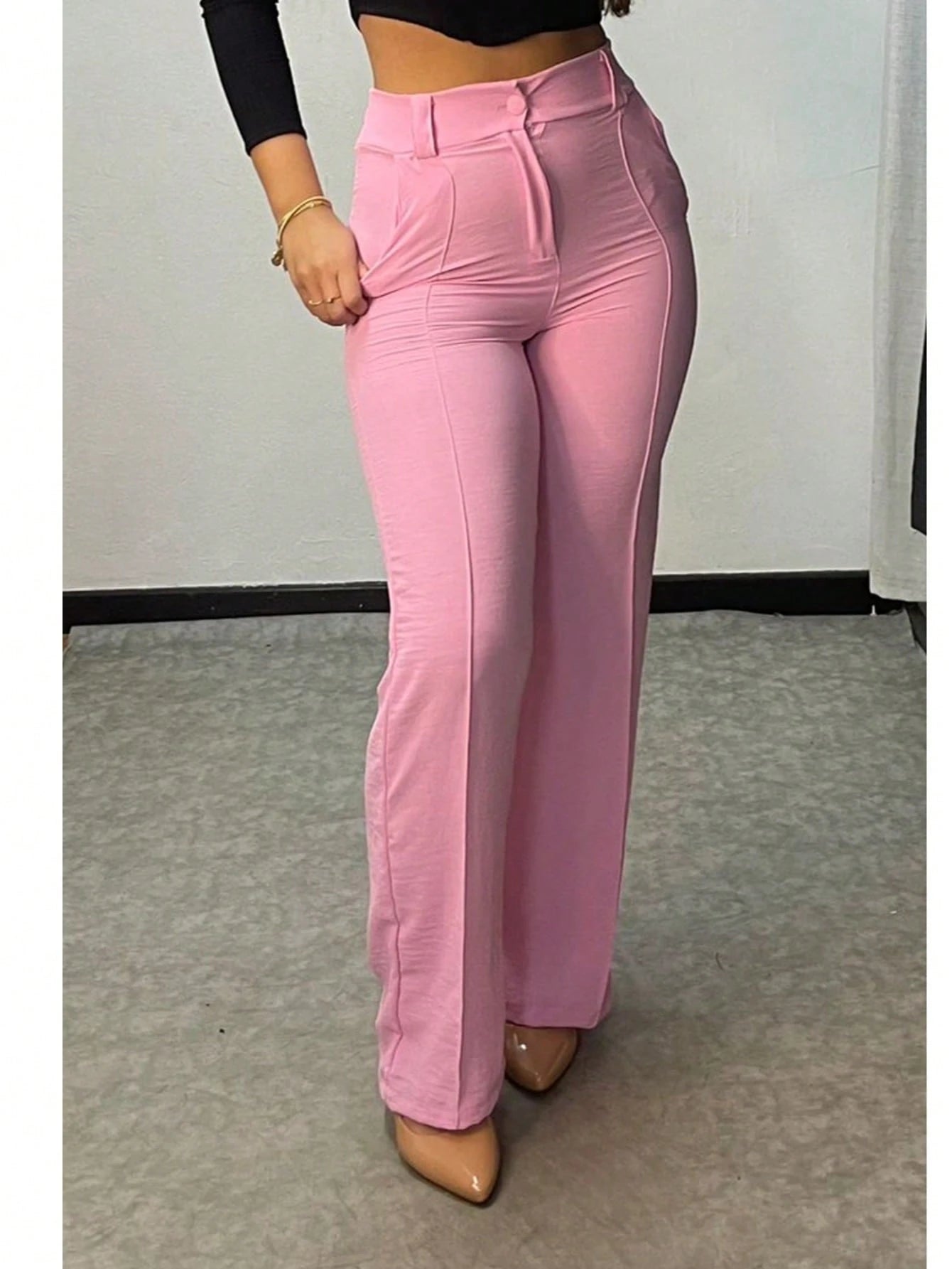 CALÇA PANTALONA NO TECIDO DUNA