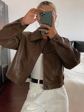 Livesso Jaqueta Casual Feminina de Cor Sólida, Outono