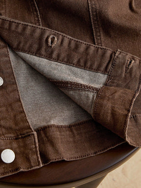 Jaqueta Denim Casual Masculina com Botões na Frente, Manga Longa e Bolso, Desgastada