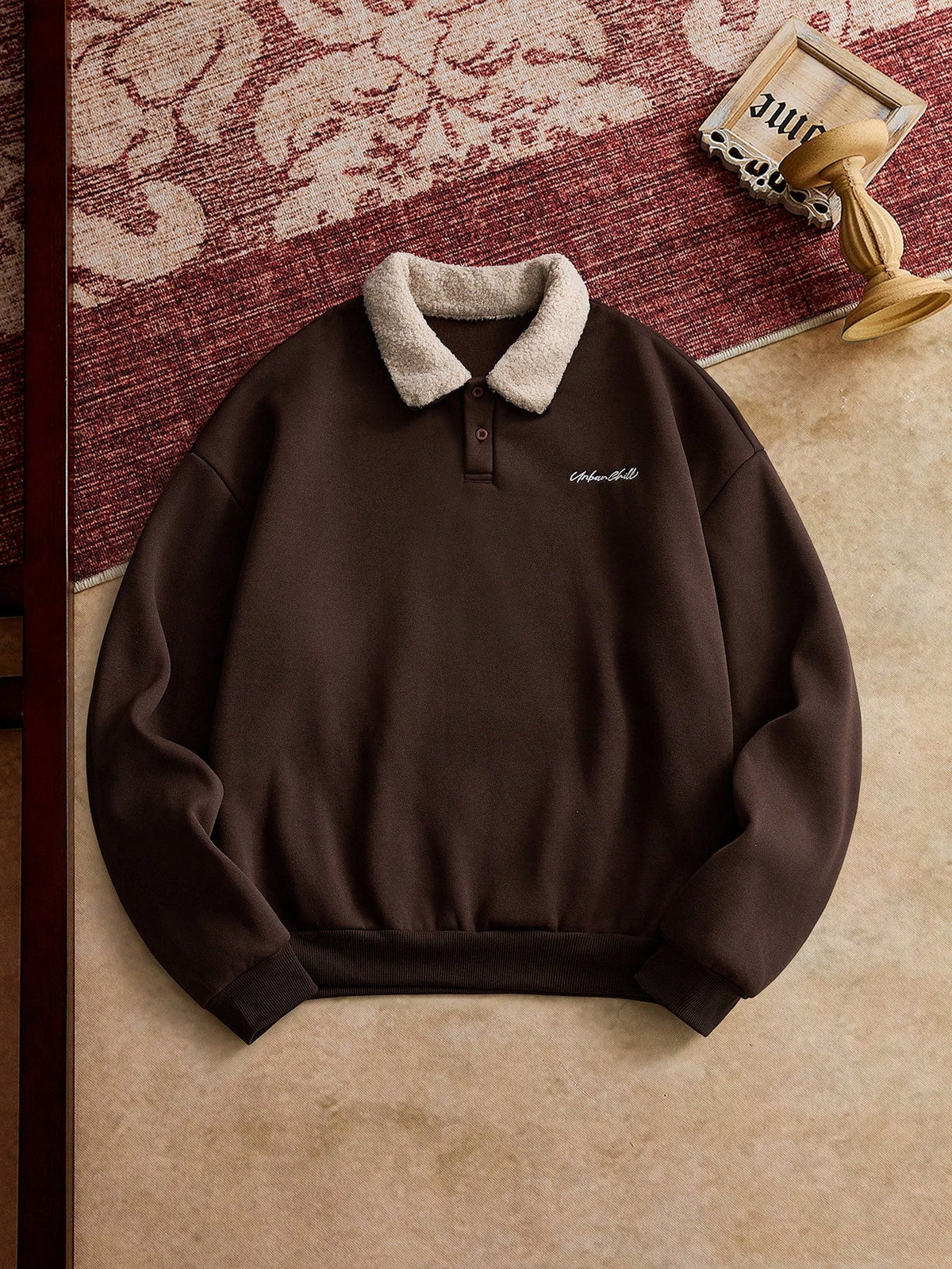 Suéter Casual Masculino de Malha, Ajuste Folgado, Forrado Termicamente, de Manga Longa, Outono/Inverno