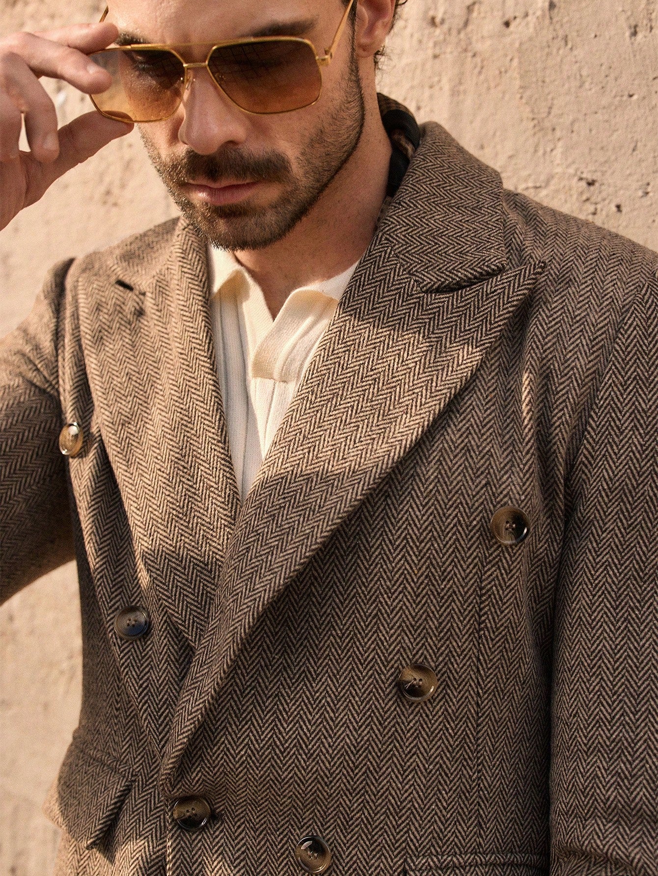 HIMLAND 2 peças/Conjunto Terno Casual Solto Tecido Homens, Conjunto de Linho Homens Terno Casual, Old Money