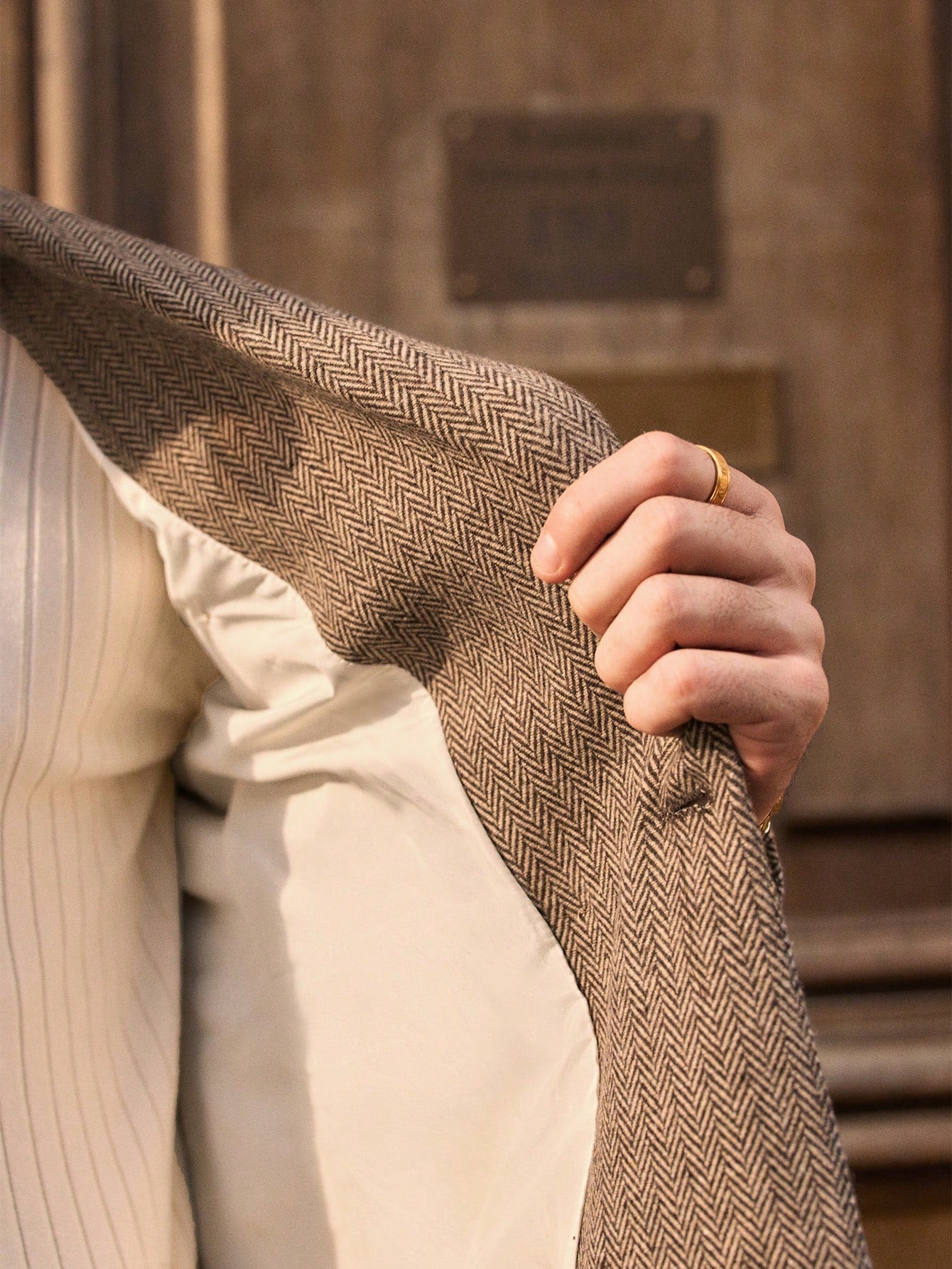 HIMLAND 2 peças/Conjunto Terno Casual Solto Tecido Homens, Conjunto de Linho Homens Terno Casual, Old Money