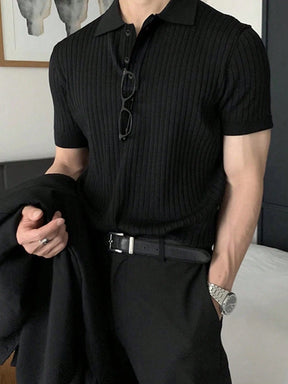 Manfinity Homme Camisa Polo Casual/Executiva de Manga Curta e Cor Sólida para Homens