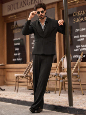 HIMLAND 2 peças/Conjunto Terno Casual Solto Tecido Homens, Conjunto de Linho Homens Terno Casual, Old Money