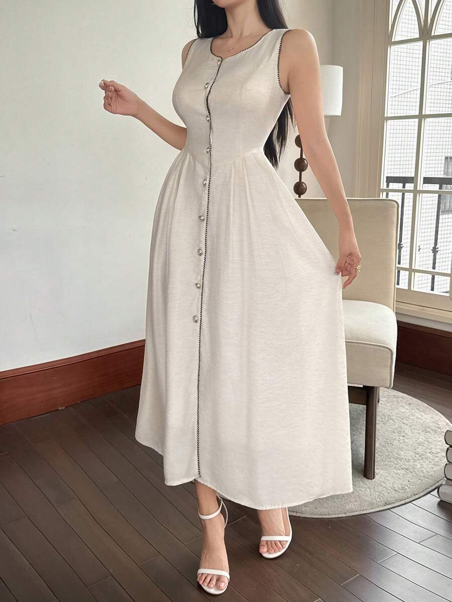 Vestido Midi Francês Retrô